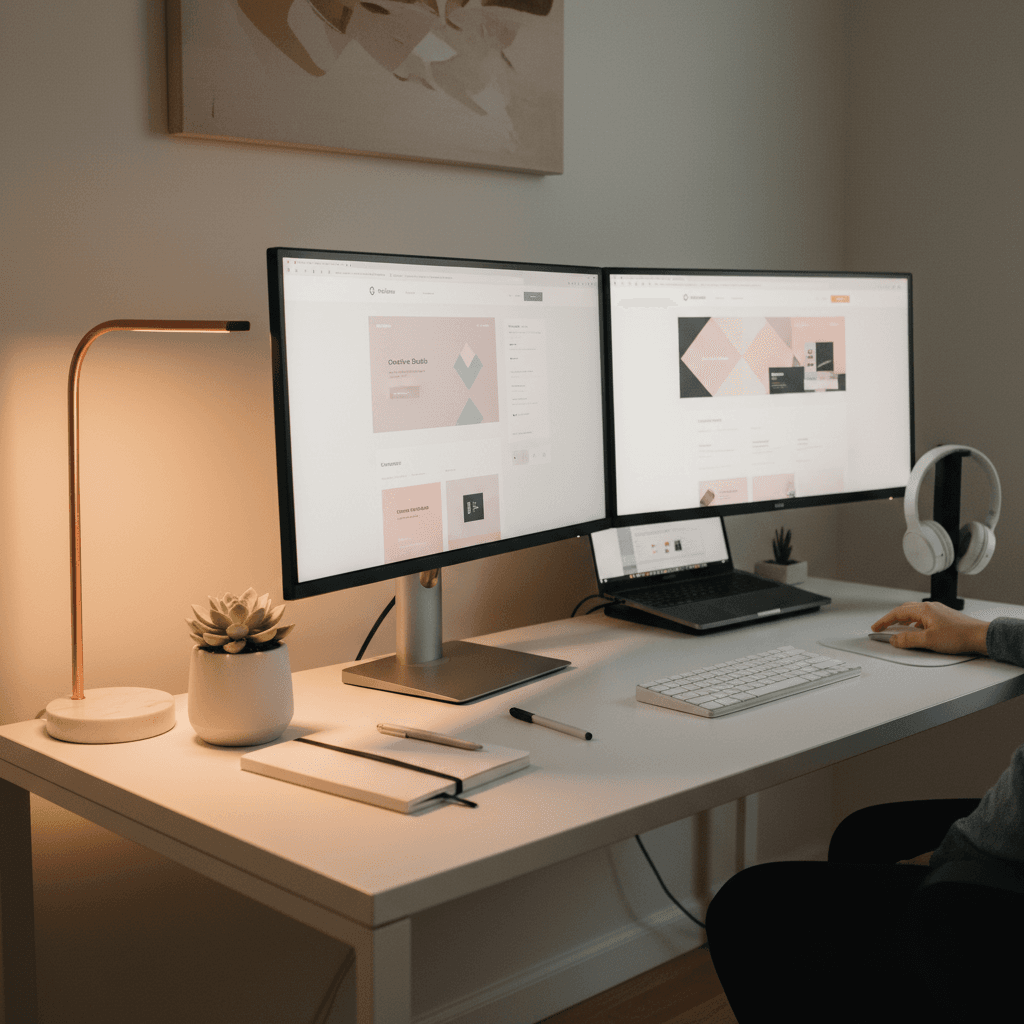 Professional web designer at work